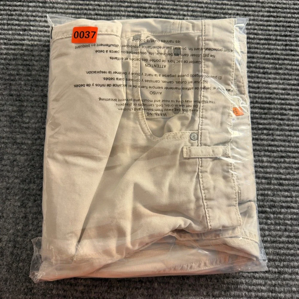 Faconnable Jeans Mens Khaki Cotton Twill Pants Tan Straight Leg Size 36R